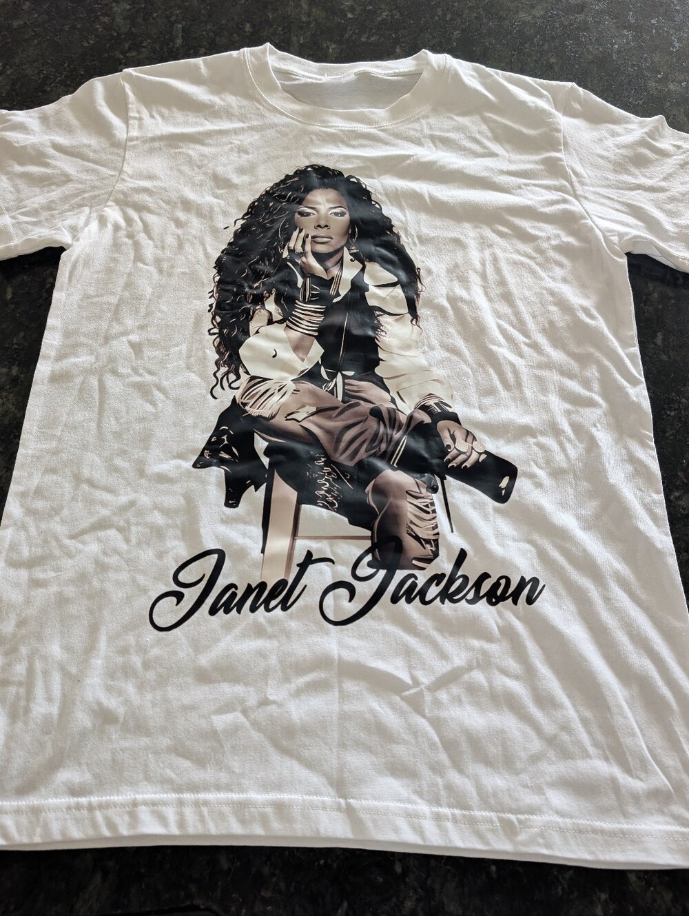 Janet Jackson Graphic T-Shirt with Seated Portrait